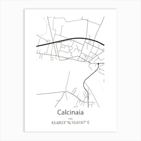 Calcinaia,Italy Minimalist Map Art Print