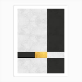 Gray and gold geometric 3 Art Print