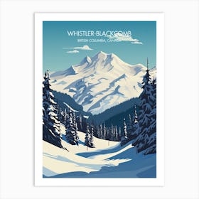 Poster Of Whistler Blackcomb   British Columbia, Canada, Ski Resort Illustration 2 Art Print