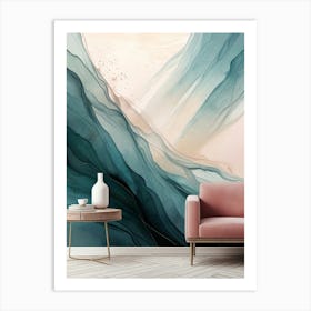 Abstract Ocean Waves Wall Mural Art Print