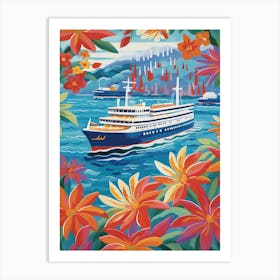 Mediterranean Cruise Ship Vintage 1 Art Print