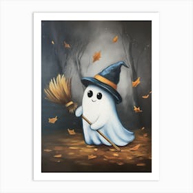 Ghost With Broom 2 Art Print