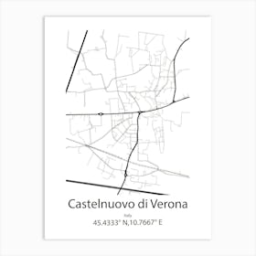 Castelnuovo Di Verona,Italy Minimalist Map Art Print