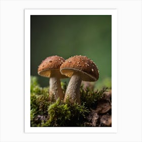 Mushrooms On Moss 1 Art Print