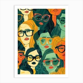 People In Glasses Art Print