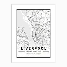 Liverpool United Kingdom Map Print Póster