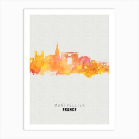 Montpellier France City watercolor Art Print