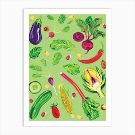 Spring Vegetables Green Art Print