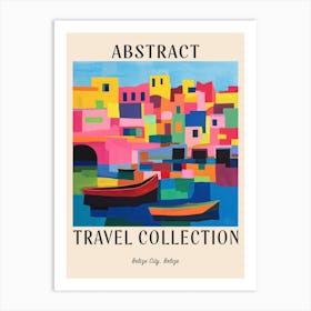 Abstract Travel Collection Poster Belize City Belize 4 Art Print