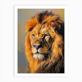 Barbary Lion Portrait Close Up 3 Art Print