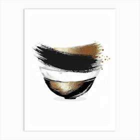 Black And Gold Bowl Art Print