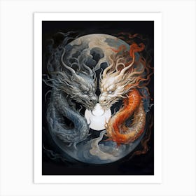 Dragon Elements Merged Illustration 11 Art Print