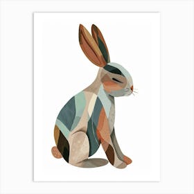 Harlequin Rabbit Kids Illustration 3 Art Print