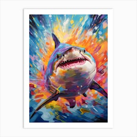  A Bull Shark Vibrant Paint Splash 3 Art Print