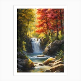 Waterfall In The Forest 2 Art Print