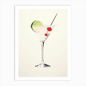 Watercolour  Daiquiri Floral Infusion Cocktail 3 Art Print