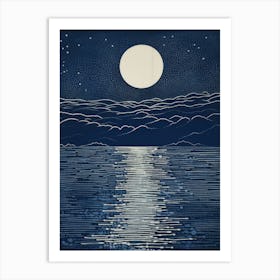 Moonlight Over Water Art Print