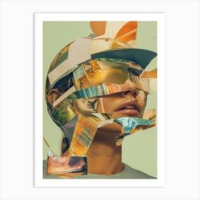 Woman In A Helmet Art Print