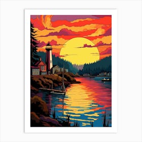 Gig Harbor Washington Retro Pop Art 14 Art Print