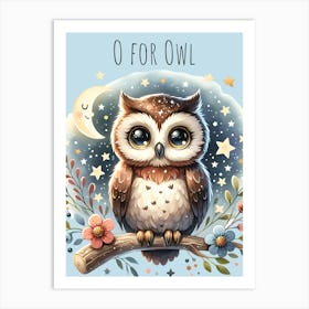 O For Owl Nursery Art Print