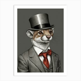 Fox In A Top Hat Art Print