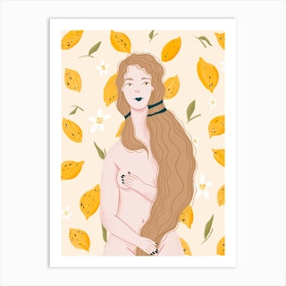 Venus With Lemons Art Print