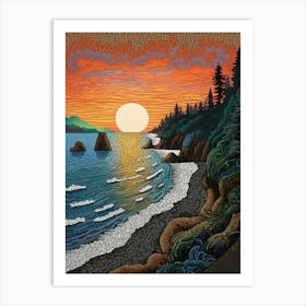 Olympic National Park Retro Pop Art 11 Art Print