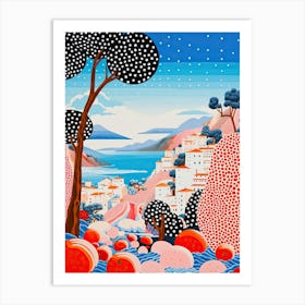 Capri, Italy, Illustration In The Style Of Pop Art 1 Art Print