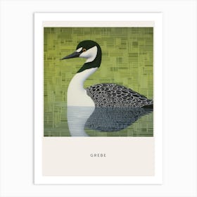 Ohara Koson Inspired Bird Painting Grebe 1 Poster Art Print