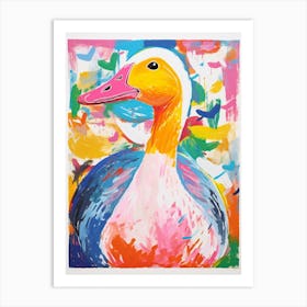 Colourful Bird Painting Goose 2 Art Print