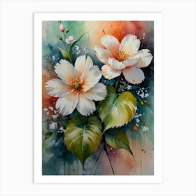 Two White Flowers Art Print