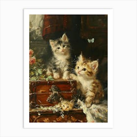 Rococo Inspired Painting Of Kittens 4 Art Print