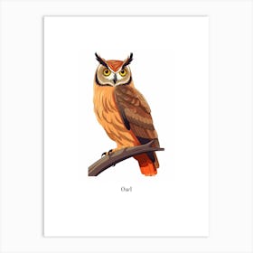Owl Kids Animal Poster Art Print