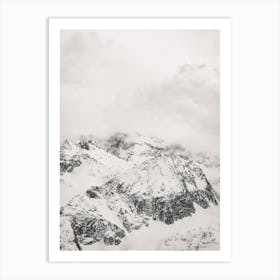 Winter Blizzard Mountain Art Print