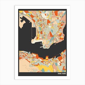 Hong Kong Map Art Print