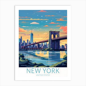 Manhanttan Bridge New York Brooklyn Travel Art Print