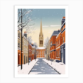 Retro Winter Illustration Bath United Kingdom 1 Art Print