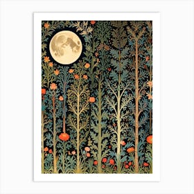 William Morris Moonlight In The Forest 12 Art Print