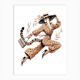 Cheetah In High Heels 1 Art Print