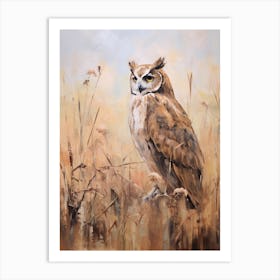 Bird Painting Great Horned Owl 2 Art Print