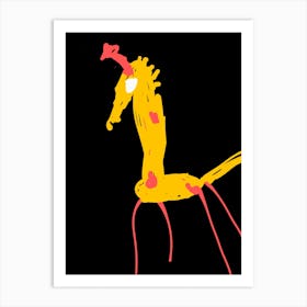 Burning man giraffe Art Print