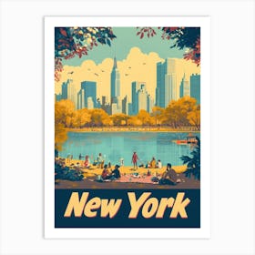 Aihrgdesign A 1970s Inspired Travel Poster For New York 4 Art Print