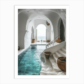 pool in a house 1 Art Print