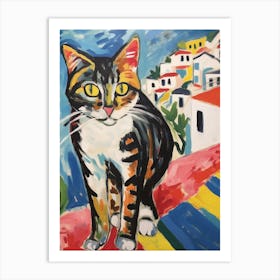 Painting Of A Cat In Lagos Portugal 1 Art Print