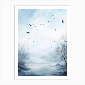 Flock Of Birds Winter 2 Art Print