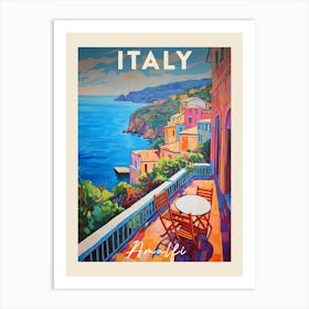 Amalfi Coast Italy 3 Fauvist Painting  Travel Poster Art Print