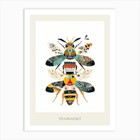 Colourful Insect Illustration Yellowjacket 1 Poster Art Print