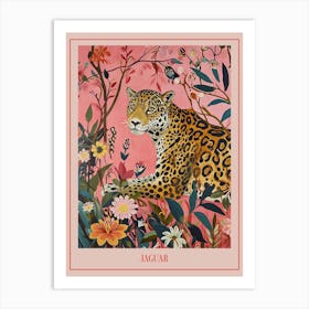 Floral Animal Painting Jaguar 2 Poster Art Print