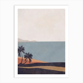 Palm Trees On The Beach Art Print