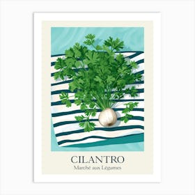 Marche Aux Legumes Cilantro Summer Illustration 7 Art Print